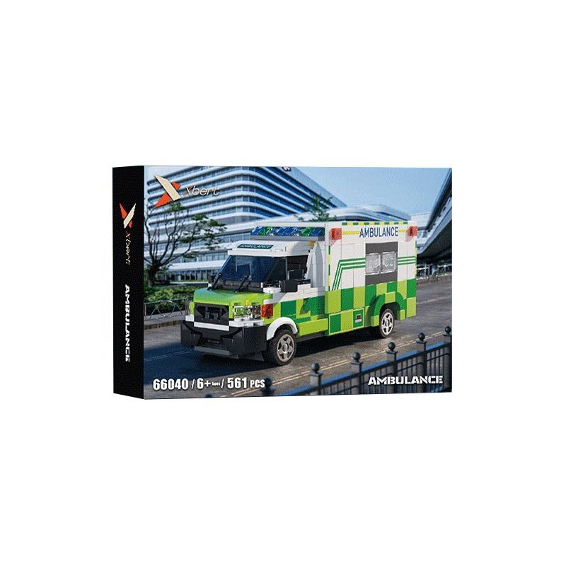 XBERT 66040 XE CỨU THƯƠNG VẬN CHUYỂN FORD bộ đồ chơi xếp lắp ráp ghép mô hình City AMBULANCE Thành Phố 561 khối