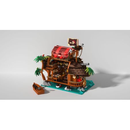 IAMBRICK 31110 THUYỀN BUỒM bộ đồ chơi xếp lắp ráp ghép mô hình Pirates Of The Caribbean THE INVERTED SAIL TAVERN Cướp Biển Vùng Caribe 1312 khối