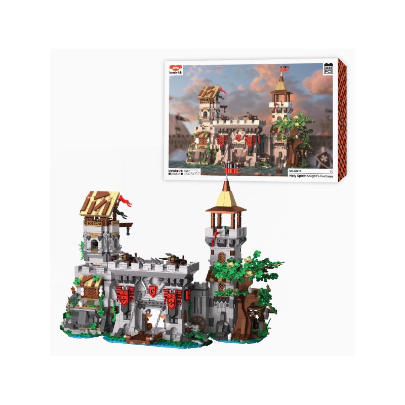 IAMBRICK 40210 HIỆP SĨ CỦA CHÚA THÁNH THẦN bộ đồ chơi xếp lắp ráp ghép mô hình Medieval Castle HOLY SPIRIT KNIGHT'S FORTRESS Chiến Tranh Trung Cổ 2568 khối