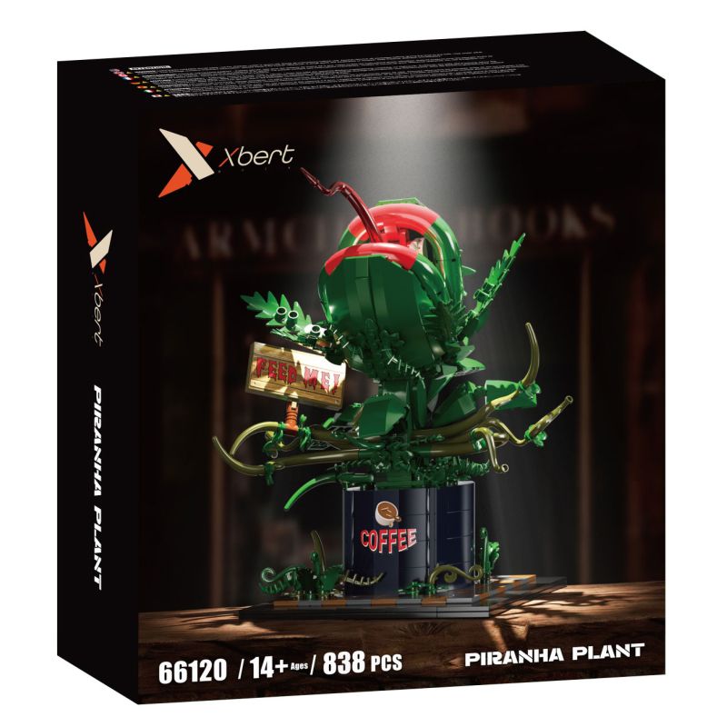 XBERT 66120 HOA ĂN NGƯỜI bộ đồ chơi xếp lắp ráp ghép mô hình PIRANHA PLANT 838 khối