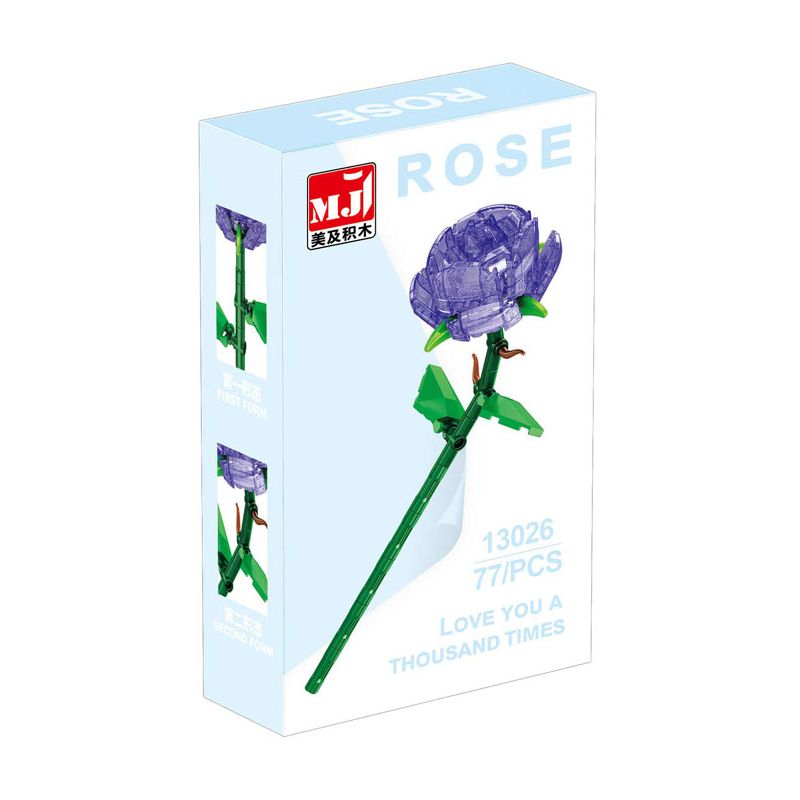 BEAUTY AND 13026 HOA HỒNG NGỌC TRAI bộ đồ chơi xếp lắp ráp ghép mô hình Creator Sáng Tạo 77 khối