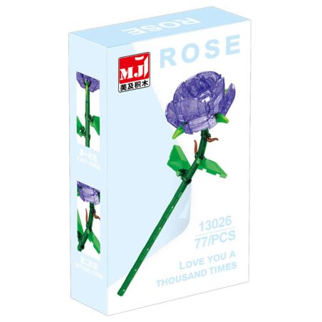 BEAUTY AND 13026 HOA HỒNG NGỌC TRAI bộ đồ chơi xếp lắp ráp ghép mô hình Creator Sáng Tạo 77 khối