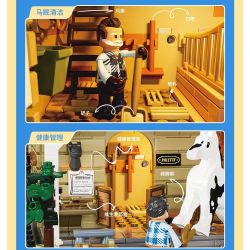 LUMIBRICKS FUNWHOLE F9080 9080 ỔN ĐỊNH bộ đồ chơi xếp lắp ráp ghép mô hình City HORSE STABLE Thành Phố 973 khối