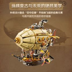 PANTASY 85021 TÀU VŨ TRỤ STEAMPUNK bộ đồ chơi xếp lắp ráp ghép mô hình STEAMPUNK AIRSHIP 2000 khối