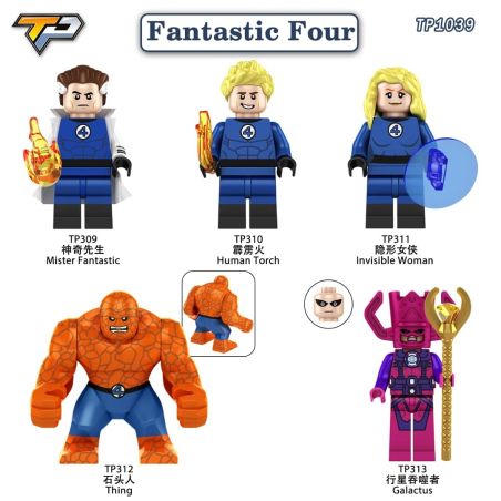 TP 1039 309 310 311 312 313 FANTASTIC FOUR 5 CON SỐ bộ đồ chơi xếp lắp ráp ghép mô hình Super Heroes Siêu Nhân Anh Hùng