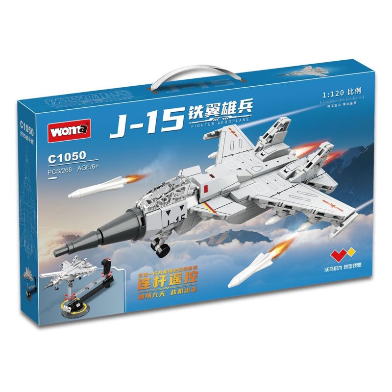 WOMA C1050 1050 NGƯỜI LÍNH CÓ CÁNH SẮT MÁY BAY CHIẾN ĐẤU J-15 tỷ lệ 1:120 bộ đồ chơi xếp lắp ráp ghép mô hình Military Army Quân Sự Bộ Đội 268 khối