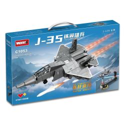 WOMA C1053 1053 NGƯỜI LÍNH CÓ CÁNH SẮT MÁY BAY CHIẾN ĐẤU J-35 tỷ lệ 1:120 bộ đồ chơi xếp lắp ráp ghép mô hình Military Army Quân Sự Bộ Đội 238 khối