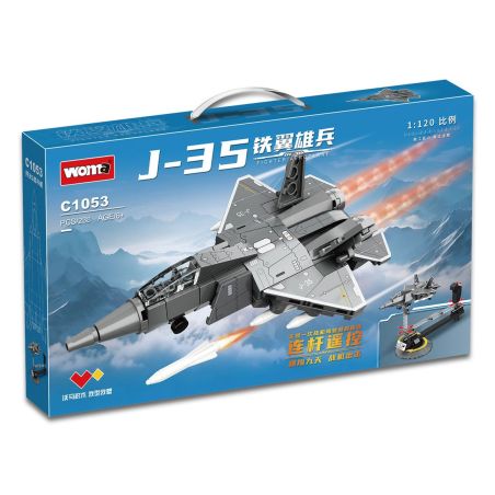 WOMA C1053 1053 NGƯỜI LÍNH CÓ CÁNH SẮT MÁY BAY CHIẾN ĐẤU J-35 tỷ lệ 1:120 bộ đồ chơi xếp lắp ráp ghép mô hình Military Army Quân Sự Bộ Đội 238 khối