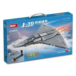WOMA C1054 1054 NGƯỜI LÍNH CÓ CÁNH SẮT MÁY BAY CHIẾN ĐẤU J-36 tỷ lệ 1:120 bộ đồ chơi xếp lắp ráp ghép mô hình Military Army Quân Sự Bộ Đội 274 khối