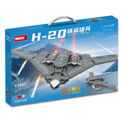 WOMA C1057 1057 NGƯỜI LÍNH CÓ CÁNH SẮT MÁY BAY CHIẾN ĐẤU H-20 tỷ lệ 1:120 bộ đồ chơi xếp lắp ráp ghép mô hình Military Army Quân Sự Bộ Đội 506 khối