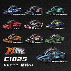 WOMA C1025 1025 CÔNG THỨC F1 RACING 10 MÔ HÌNH bộ đồ chơi xếp lắp ráp ghép mô hình Racers Đua Tốc Độ 662 khối