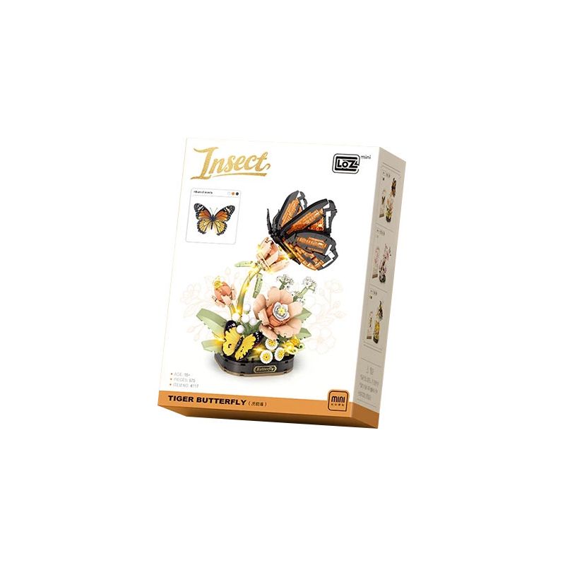 LOZ 4117 CÔN TRÙNG HOA CÕI BƯỚM ĐỐM HỔ bộ đồ chơi xếp lắp ráp ghép mô hình Arts & Crafts INSECT