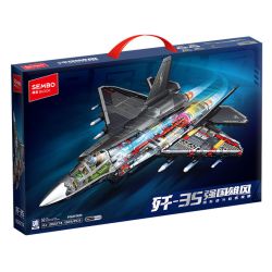 SEMBO 202274 TINH THẦN ANH HÙNG CỦA ĐẤT NƯỚC MẠNH MẼ PHIÊN BẢN PHỐI CẢNH CHIẾN ĐẤU TÀNG HÌNH J-35 bộ đồ chơi xếp lắp ráp ghép mô hình Military Army J-35 FIGHTER AIRCRAFT Quân Sự Bộ Đội 1323 khối