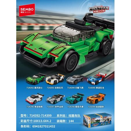 SEMBO 714392 ĐOÀN XE TUYỆT VỜI KNIGHT STORM bộ đồ chơi xếp lắp ráp ghép mô hình Racers Đua Tốc Độ