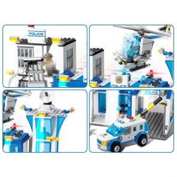 GUDI 9320 non  XE TÙ BINH CẢNH SÁT bộ đồ chơi xếp lắp ráp ghép mô hình City POLICE Thành Phố 870 khối