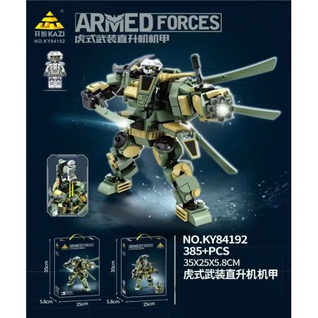 Bozhi K84192 84192 MÁY BAY TRỰC THĂNG VŨ TRANG TIGER bộ đồ chơi xếp lắp ráp ghép mô hình ARMED FORCES 385 khối