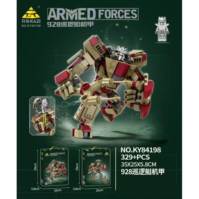 Bozhi K84198 84198 928 TUẦN TRA THUYỀN MECHA bộ đồ chơi xếp lắp ráp ghép mô hình ARMED FORCES 329 khối