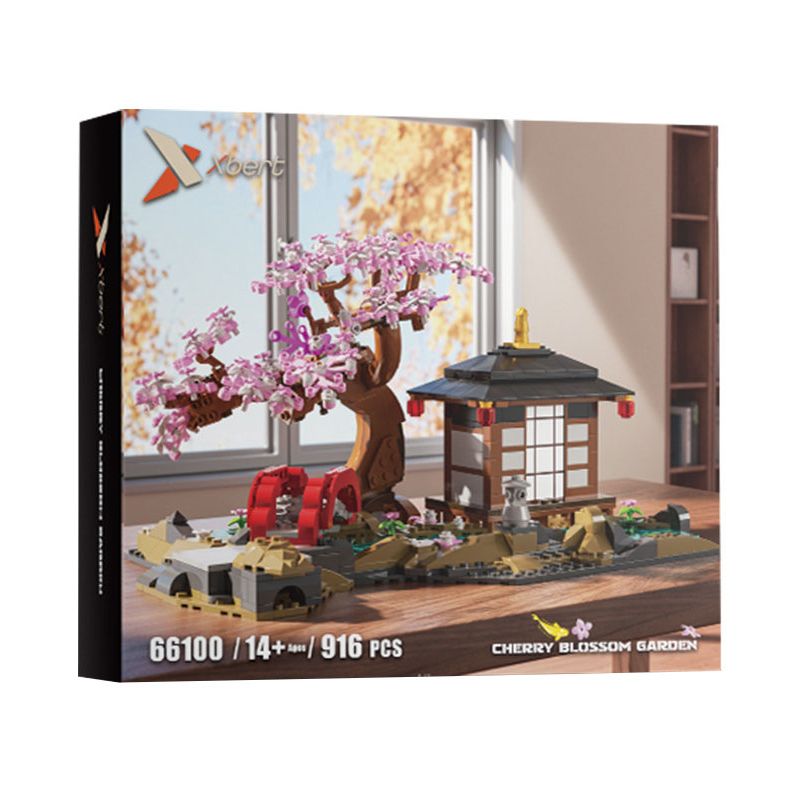 XBERT 66100 HOA ANH ĐÀO NHẬT BẢN bộ đồ chơi xếp lắp ráp ghép mô hình CHERRY BLOSSOM GARDEN 916 khối