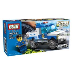 GUDI 9306 non  XE TẢI CỦA CẢNH SÁT bộ đồ chơi xếp lắp ráp ghép mô hình City POLICE Thành Phố 84 khối