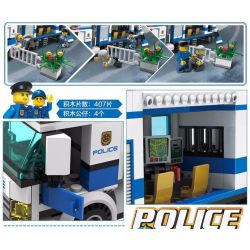 GUDI 9316 non  TRẠM CẢNH SÁT LƯU ĐỘNG bộ đồ chơi xếp lắp ráp ghép mô hình City Thành Phố 407 khối