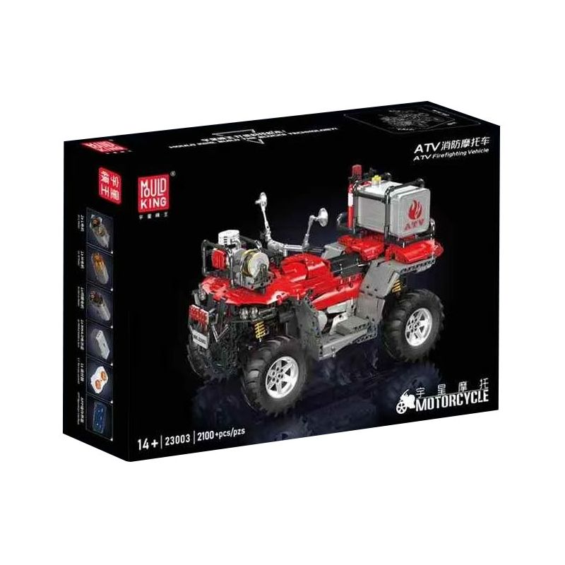 MouldKing 23003 Mould King 23003 ATV FIRE MOTORCYCLE bộ đồ chơi xếp lắp ráp ghép mô hình Technic ATV FIREFIGHTING VEHICLE Kỹ Thuật Công Nghệ Cao Mô Hình Phương Tiện 2100 khối