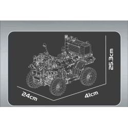 MouldKing 23003 Mould King 23003 ATV FIRE MOTORCYCLE bộ đồ chơi xếp lắp ráp ghép mô hình Technic ATV FIREFIGHTING VEHICLE Kỹ Thuật Công Nghệ Cao Mô Hình Phương Tiện 2100 khối