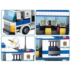 GUDI 9316 non  TRẠM CẢNH SÁT LƯU ĐỘNG bộ đồ chơi xếp lắp ráp ghép mô hình City Thành Phố 407 khối