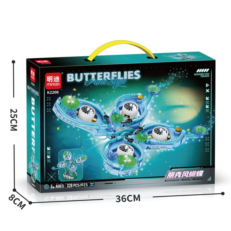 MINGDI LEIBAO K2208 2208 BƯỚM PUNK bộ đồ chơi xếp lắp ráp ghép mô hình BUTTERFLIES 328 khối