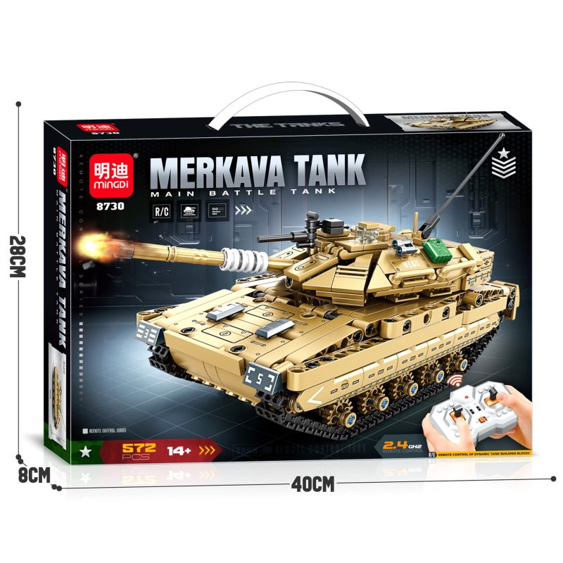MINGDI LEIBAO 8730 BỂ ĐIỀU KHIỂN TỪ XA 2.4G bộ đồ chơi xếp lắp ráp ghép mô hình Military Army MERKAVA MAIN BATTLE TANK Quân Sự Bộ Đội 572 khối