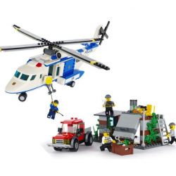 GUDI 9319 non  TRỰC THĂNG CẢNH SÁT PHỐI HỢP MÔ TÔ 4 BÁNH bộ đồ chơi xếp lắp ráp ghép mô hình City POLICE Thành Phố 628 khối