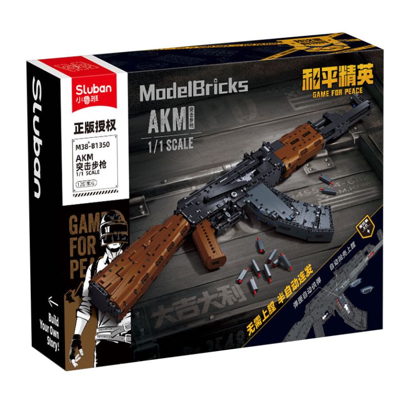 SLUBAN M38-B1350 B1350 1350 M38B1350 38-B1350 HÒA BÌNH ELITE SÚNG TRƯỜNG AKM ASSAULT tỷ lệ 1:1 bộ đồ chơi xếp lắp ráp ghép mô hình Technic Kỹ Thuật Công Nghệ Cao Mô Hình Phương Tiện 1281 khối