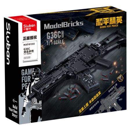 SLUBAN M38-B1355 B1355 1355 M38B1355 38-B1355 HÒA BÌNH ELITE SÚNG TRƯỜNG TẤN CÔNG G36C tỷ lệ 1:1 bộ đồ chơi xếp lắp ráp ghép mô hình Technic Kỹ Thuật Công Nghệ Cao Mô Hình Phương Tiện 1675 khối