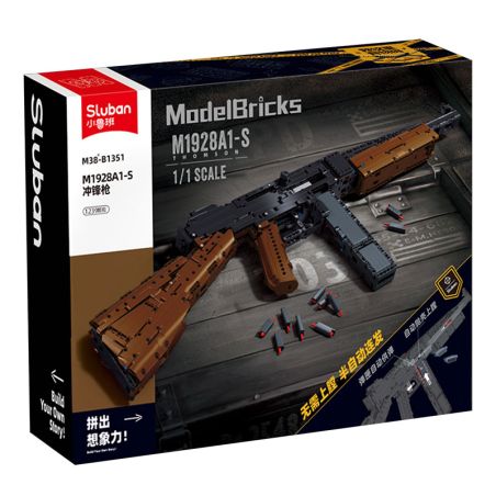 SLUBAN M38-B1351 B1351 1351 M38B1351 38-B1351 HÒA BÌNH ELITE M1928A1-S THOMSON SUBMACHINE SÚNG tỷ lệ 1:1 bộ đồ chơi xếp lắp ráp ghép mô hình Technic Kỹ Thuật Công Nghệ Cao Mô Hình Phương Tiện 1239 khối