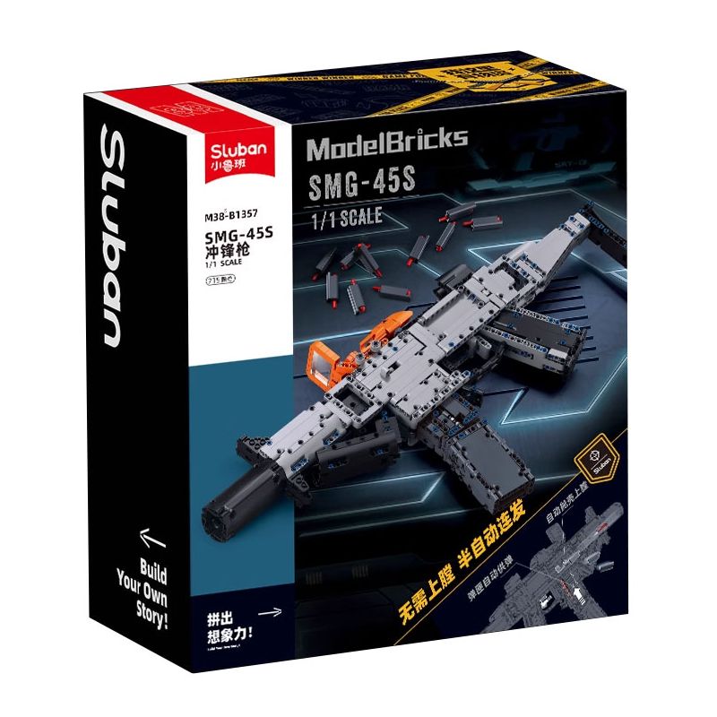 SLUBAN M38-B1357 B1357 1357 M38B1357 38-B1357 HÒA BÌNH ELITE SMG-45DS SUBMACHINE SÚNG tỷ lệ 1:1 bộ đồ chơi xếp lắp ráp ghép mô hình Technic Kỹ Thuật Công Nghệ Cao Mô Hình Phương Tiện 715 khối