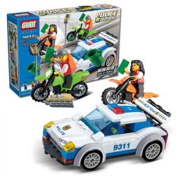 GUDI 9311 Xếp hình kiểu  CITY Police Chasing Cảnh Sát Truy đuổi Mô Tô Cướp 158 khối