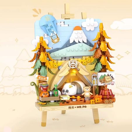 LOZ 7205 CẮM TRẠI MÙA THU bộ đồ chơi xếp lắp ráp ghép mô hình Art AUTUMN CAMPING 668 khối