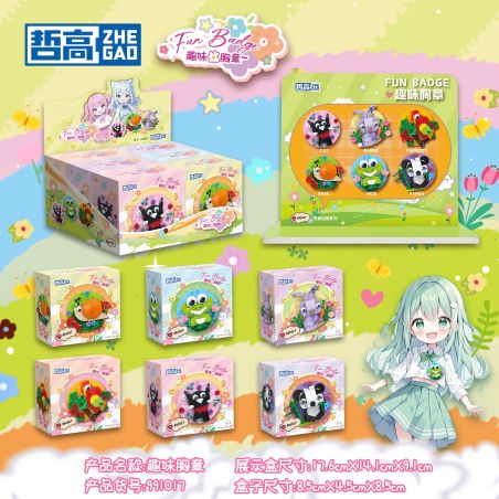 ZHEGAO 991017 HUY HIỆU VUI VẺ 6 KIỂU bộ đồ chơi xếp lắp ráp ghép mô hình Art FUN BADGE