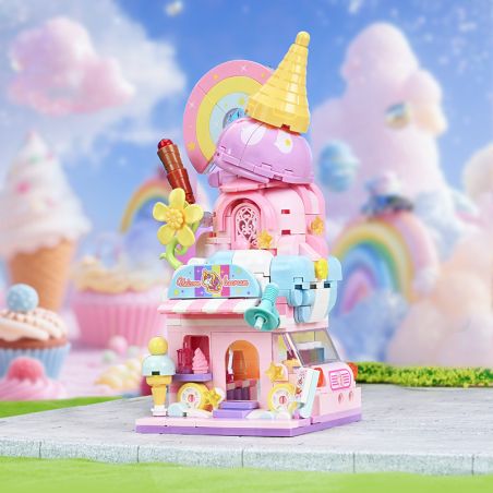 KEEPPLEY K28047 28047 CHẾ ĐỘ XEM ĐƯỜNG PHỐ ĐẦY MÀU SẮC CỬA HÀNG KEM UNICORN bộ đồ chơi xếp lắp ráp ghép mô hình