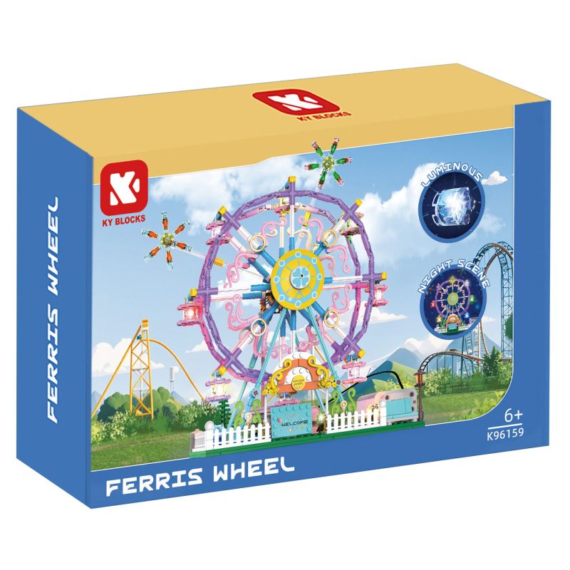 KAIYU KEEYEE WORLD K96159 96159 ÁNH SÁNG BÁNH XE FERRIS bộ đồ chơi xếp lắp ráp ghép mô hình Technic FERRISWHEEL Kỹ Thuật Công Nghệ Cao Mô Hình Phương Tiện 675 khối