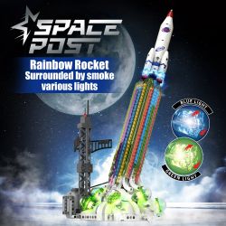 KAIYU KEEYEE WORLD K96171 96171 APOCALYPSE DREAM LIGHT SPRAY ZERO GRAVITY ROCKET bộ đồ chơi xếp lắp ráp ghép mô hình City SPACE POST RAINBOW ROCKET Thành Phố