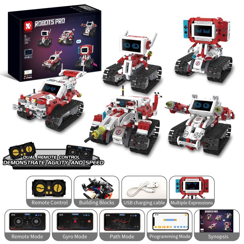 KAIYU KEEYEE WORLD K96167 96167 ROBOT TRÒ CHƠI MÀN HÌNH LED NĂM THAY ĐỔI bộ đồ chơi xếp lắp ráp ghép mô hình Technic ROBOTS PRO Kỹ Thuật Công Nghệ Cao Mô Hình Phương Tiện 358 khối