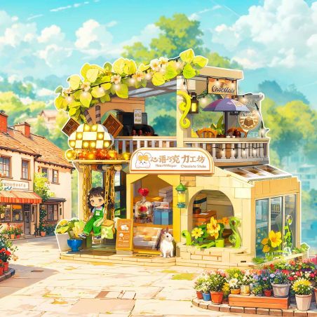 ZHEGAO 612052 XINYU SOCOLATE WORKSHOP bộ đồ chơi xếp lắp ráp ghép mô hình HEARTWHISPER CHOCOLATE STUDIO 789 khối