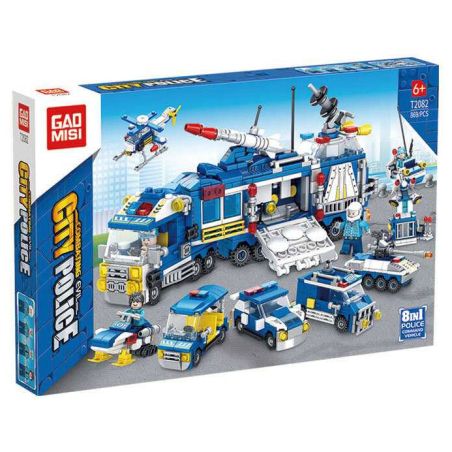 GAOMISI T2082 2082 XE CHỈ HUY 8 TRONG 1 bộ đồ chơi xếp lắp ráp ghép mô hình City Thành Phố 869 khối