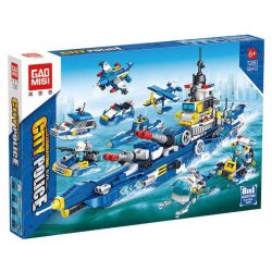 GAOMISI T2083 2083 TÀU TUẦN TRA HÀNG HẢI 8 TRONG 1 bộ đồ chơi xếp lắp ráp ghép mô hình City Thành Phố 889 khối