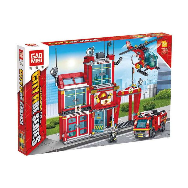 GAOMISI T2084 2084 SỞ CỨU HỎA THÀNH PHỐ bộ đồ chơi xếp lắp ráp ghép mô hình City 853 khối