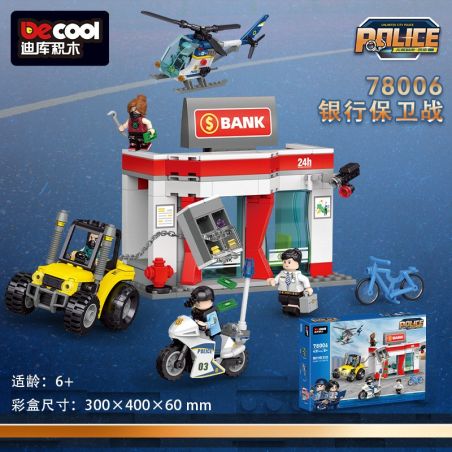 DECOOL BRICKCOOL 78006 CHIẾN TRANH PHÒNG THỦ NGÂN HÀNG bộ đồ chơi xếp lắp ráp ghép mô hình City Thành Phố 431 khối