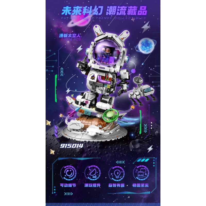 ZHEGAO 915014 PHI HÀNH GIA TRƯỢT VÁN bộ đồ chơi xếp lắp ráp ghép mô hình 1026 khối