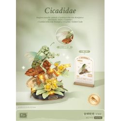 LOZ 4122 CÔN TRÙNG VÀ HOA CÕI CICADAS VÀNG THOÁT RA KHỎI VỎ CỦA CHÚNG bộ đồ chơi xếp lắp ráp ghép mô hình CICADIDAE 476 khối