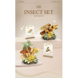 LOZ 4122 CÔN TRÙNG VÀ HOA CÕI CICADAS VÀNG THOÁT RA KHỎI VỎ CỦA CHÚNG bộ đồ chơi xếp lắp ráp ghép mô hình CICADIDAE 476 khối