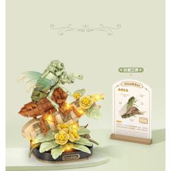 LOZ 4122 CÔN TRÙNG VÀ HOA CÕI CICADAS VÀNG THOÁT RA KHỎI VỎ CỦA CHÚNG bộ đồ chơi xếp lắp ráp ghép mô hình CICADIDAE 476 khối